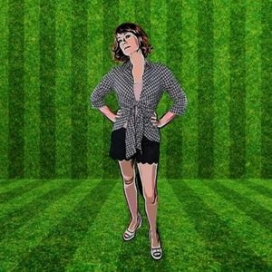 $20 Mischa Gingham Tie Front Shirt